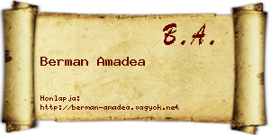 Berman Amadea névjegykártya